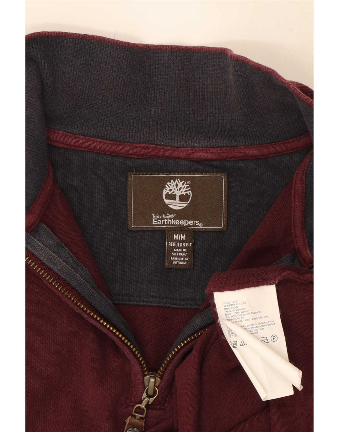 Timberland Herren-Sweatshirt mit Reißverschluss, reguläre Passform, mittleres Burgunderrot