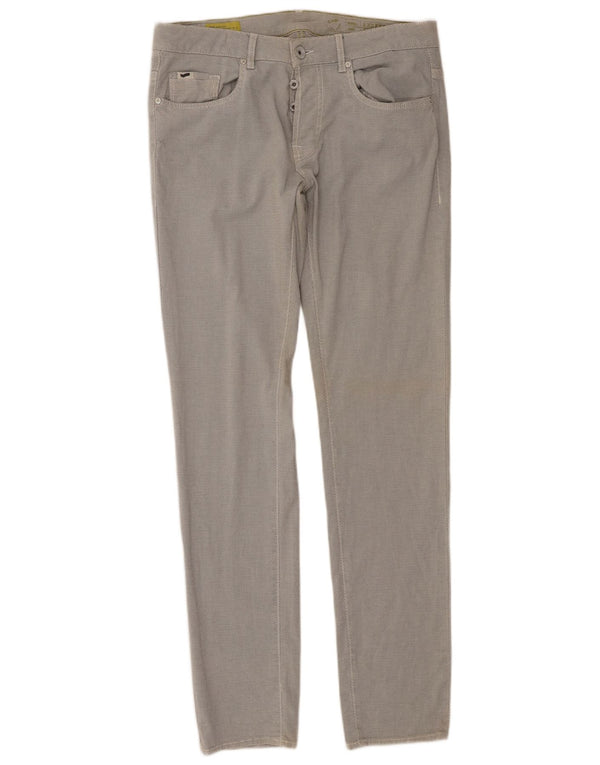 Gas Mens Slim Casual Trousers W34 L34 Grey Lyocell
