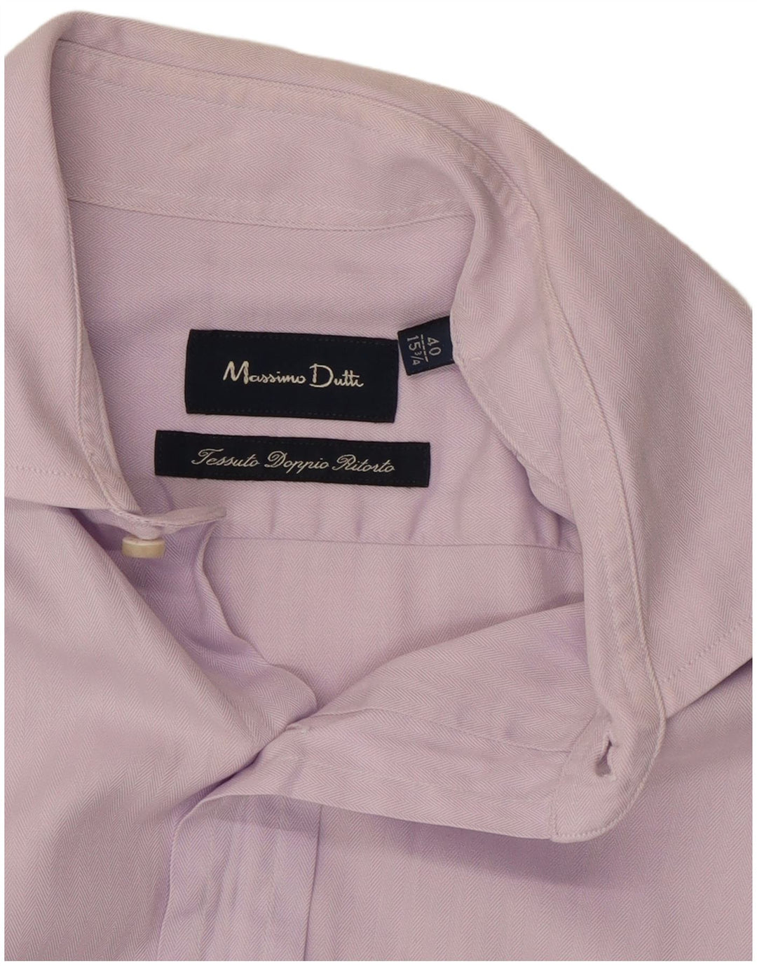 Massimo Dutti Herrenhemd Größe 15 3/4 40 Mittellila Fischgrätenmuster