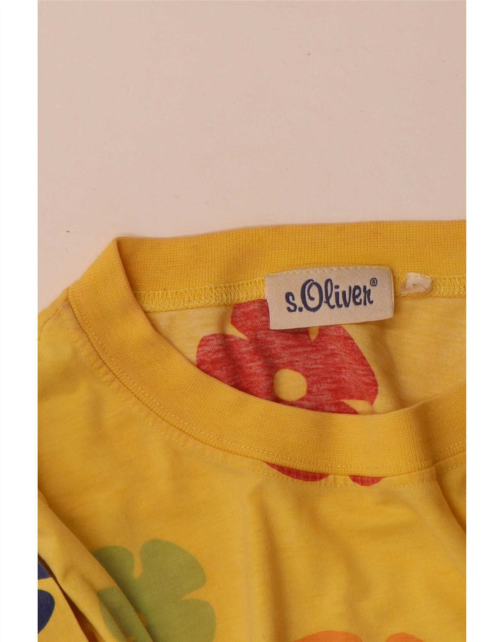 S.Oliver Herren Grafik-T-Shirt-Oberteil, groß, gelb, Farbblock
