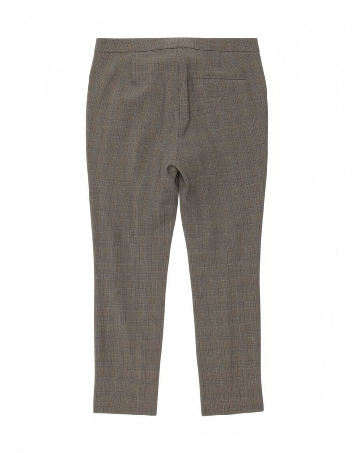 ZARA Womens Slim Cropped Trousers Large W32 L27 Grey Houndstooth Vintage Zara and Second-Hand Zara from Messina Hembry 