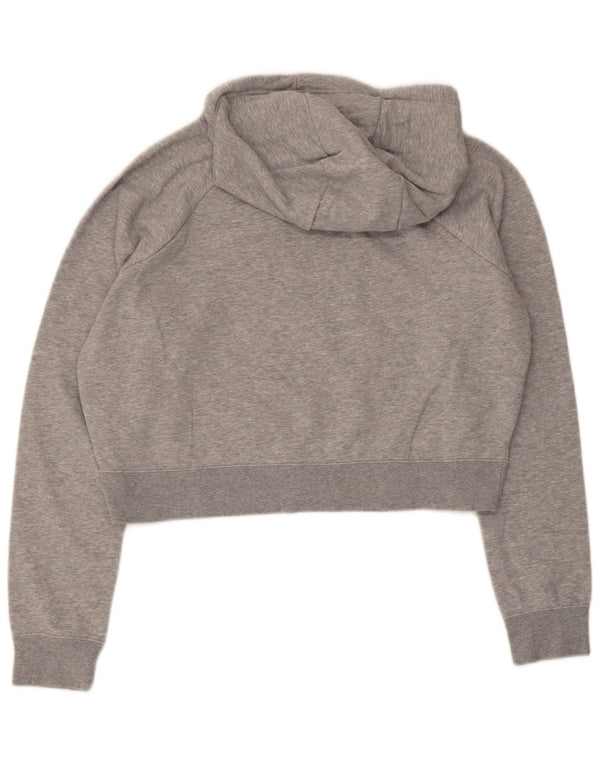 Nike Womens Graphic Crop Sweatshirt Pullover UK 16 Große graue Baumwolle