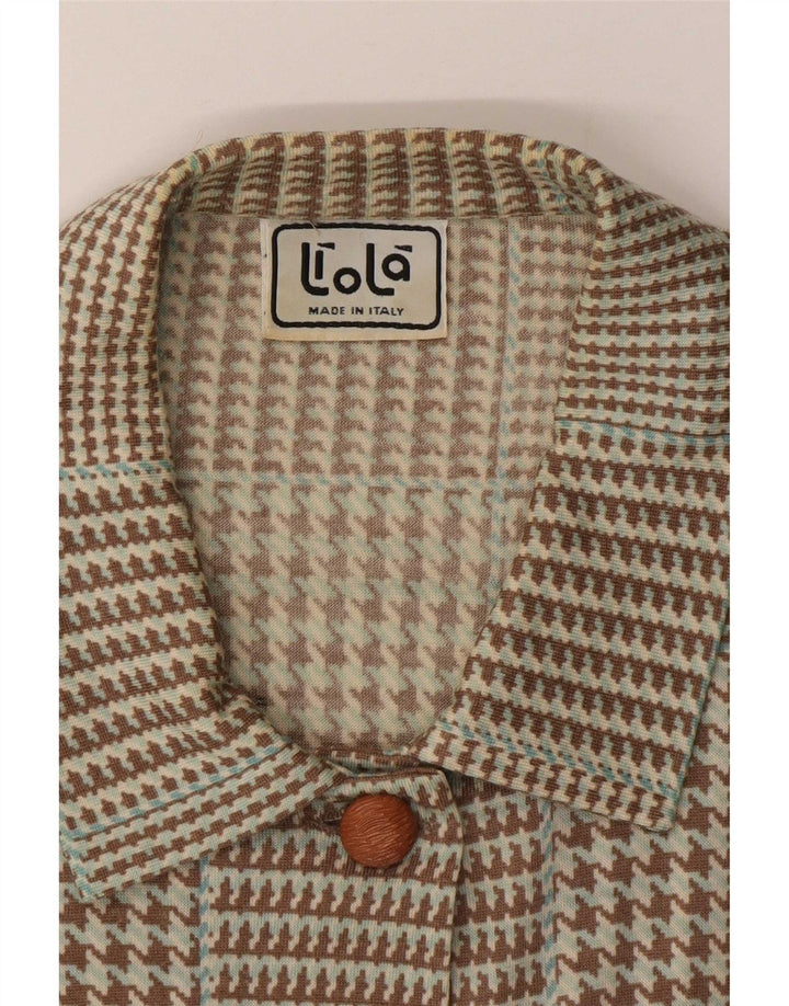 Liola Damen Strickjacke Top UK 14 Mittelbrauner Hahnentritt