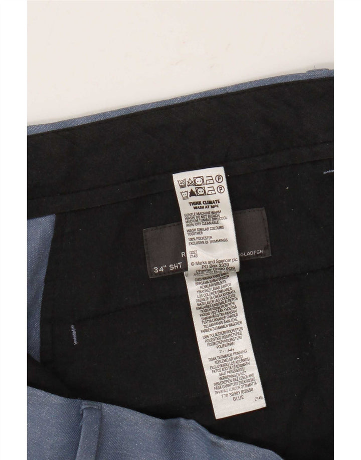 Marks & Spencer Herren-Chinohose mit normaler Passform, W34, L29, Blau, Polyester