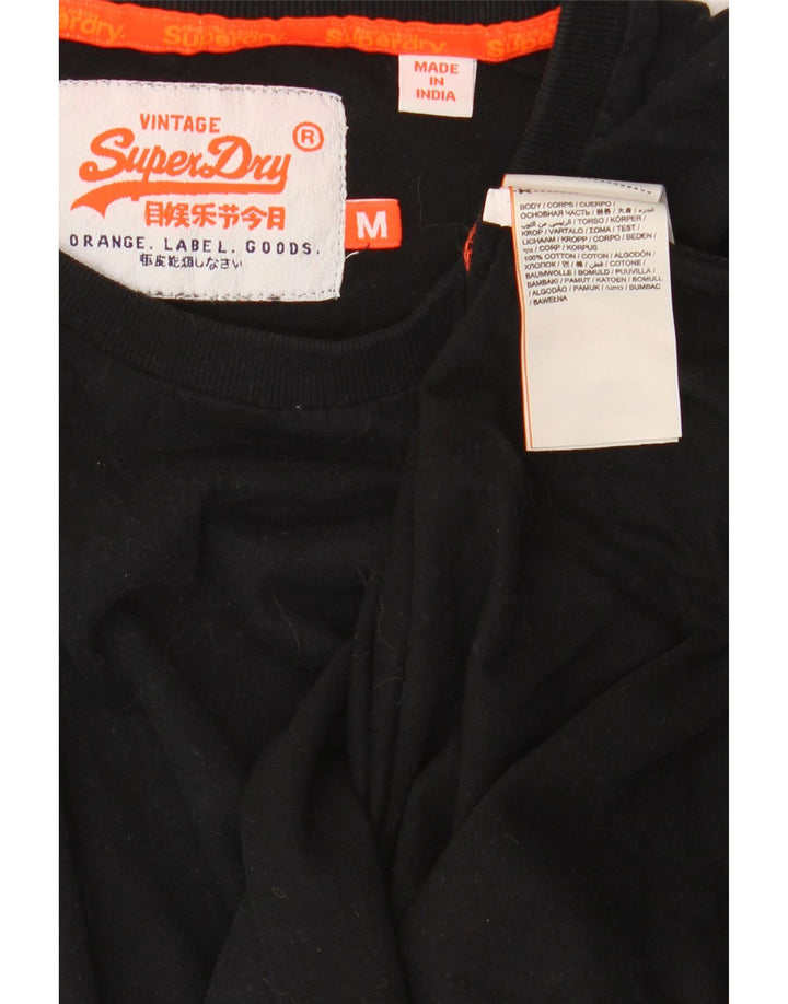 Superdry Herren T-Shirt-Oberteil aus mittelschwarzer Baumwolle