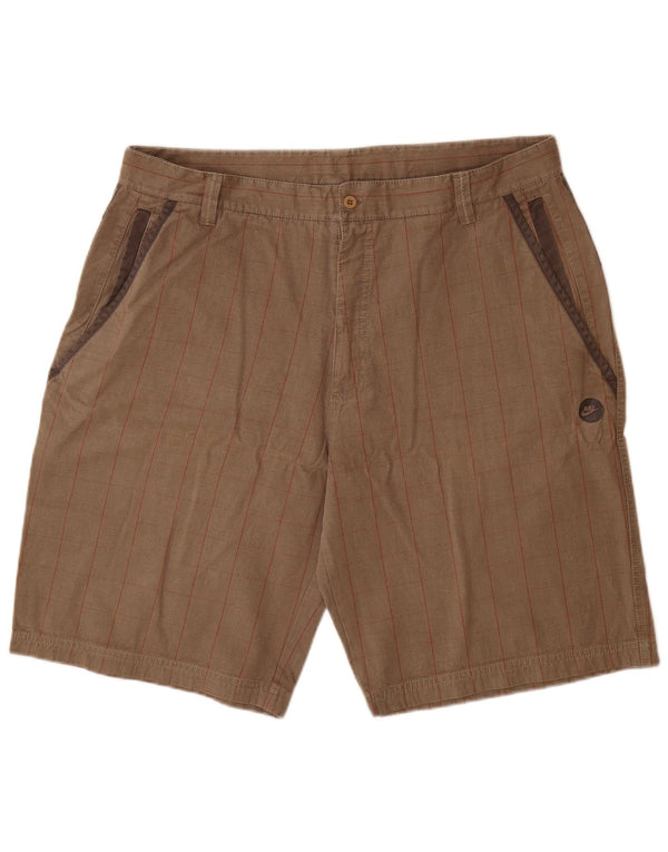 Nike Herren Cargo Shorts XL W38 Grau karierte Baumwolle