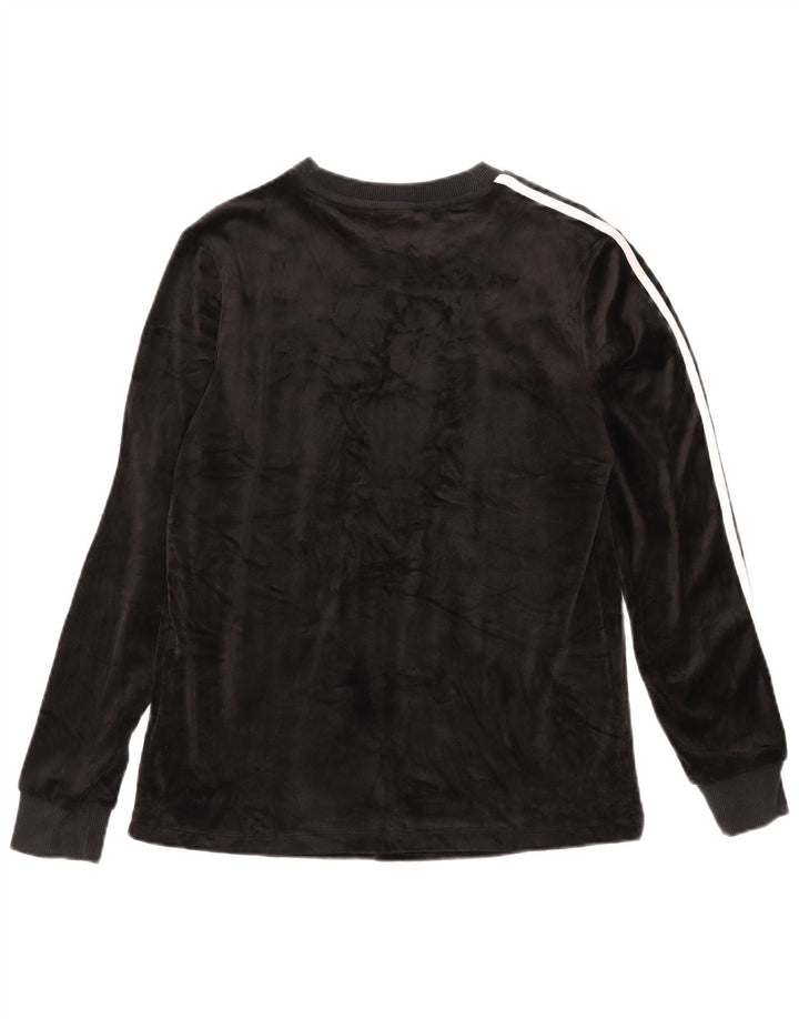 Adidas Damen Top Langarm UK 12 Medium Schwarz Polyester