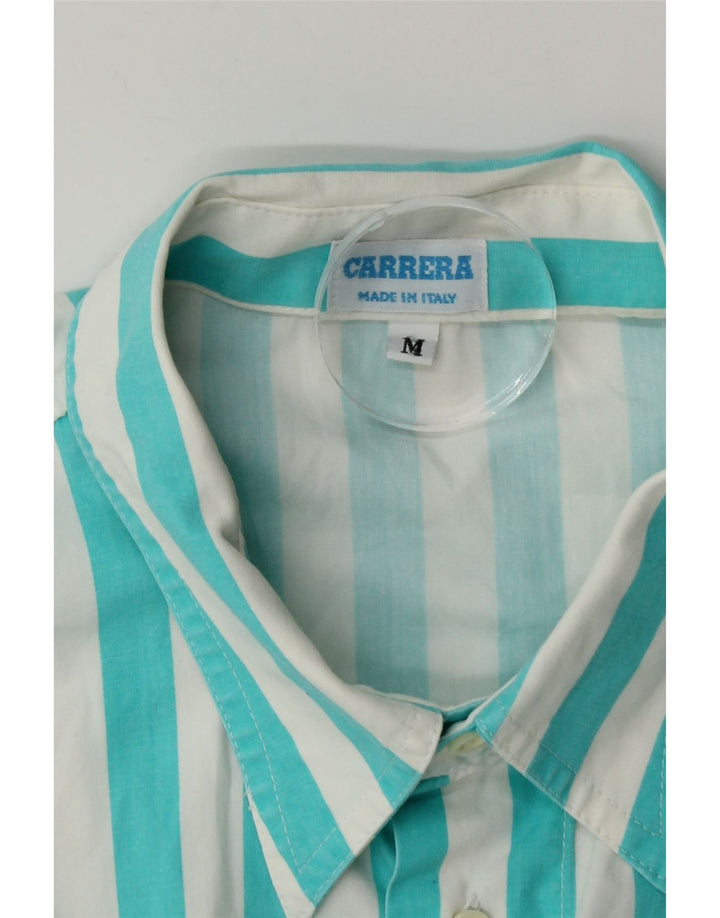 Carrera Herren Kurzarmhemd Mittelblau gestreift