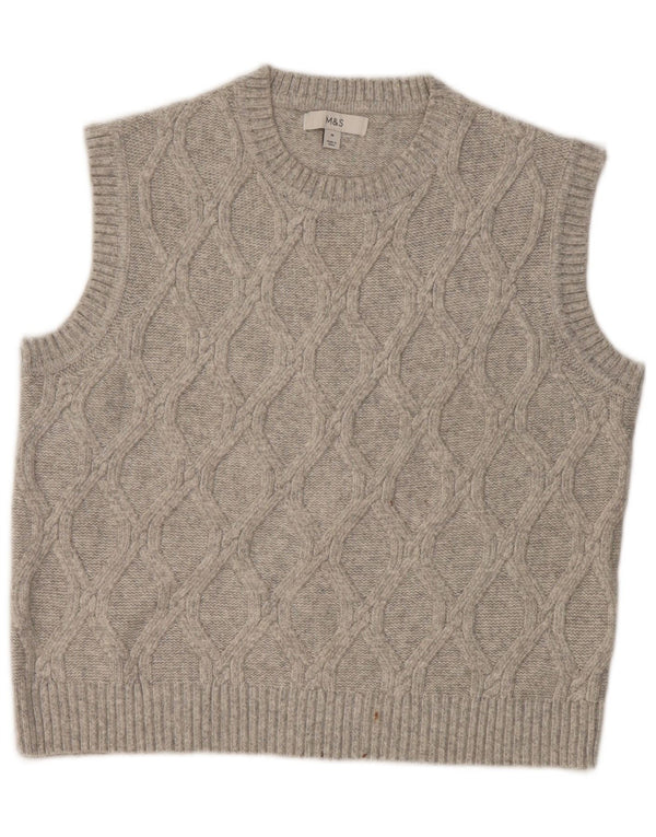 Marks & Spencer Damen Weste Tank Top UK 14 Mittelgraues Polyester