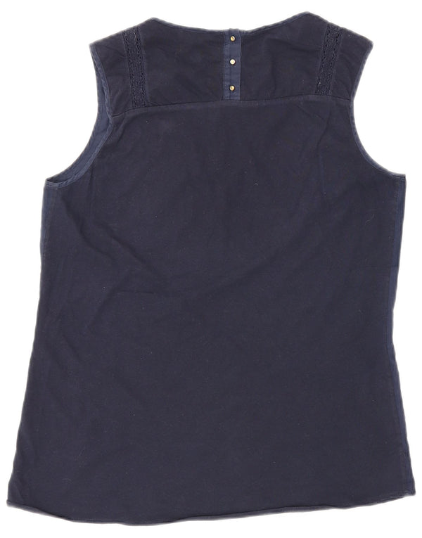Massimo Dutti Womens Vest Top UK 12 Medium Navy Blue
