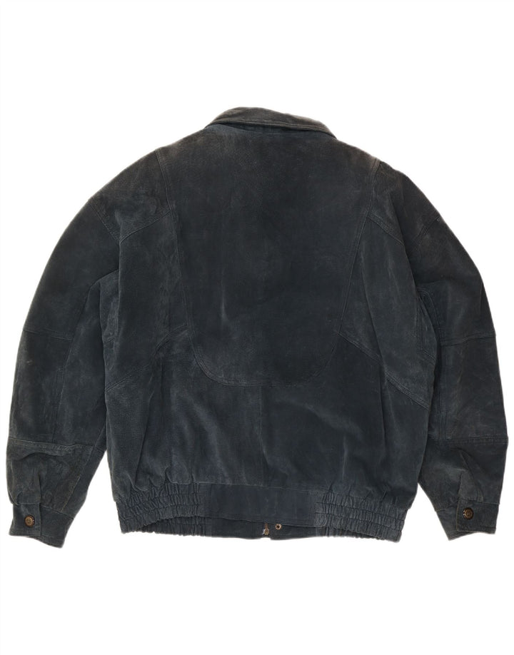 C&A Herren Wildlederjacke UK 40 Large Marineblaues Leder