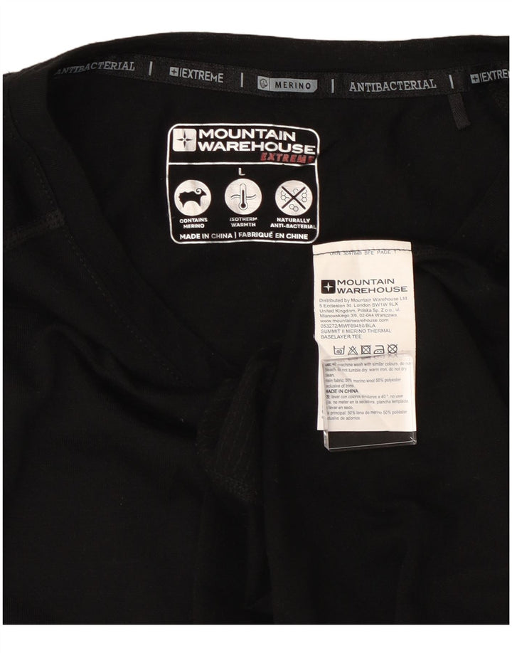 Mountain Warehouse Herren-T-Shirt-Oberteil, große schwarze Wolle