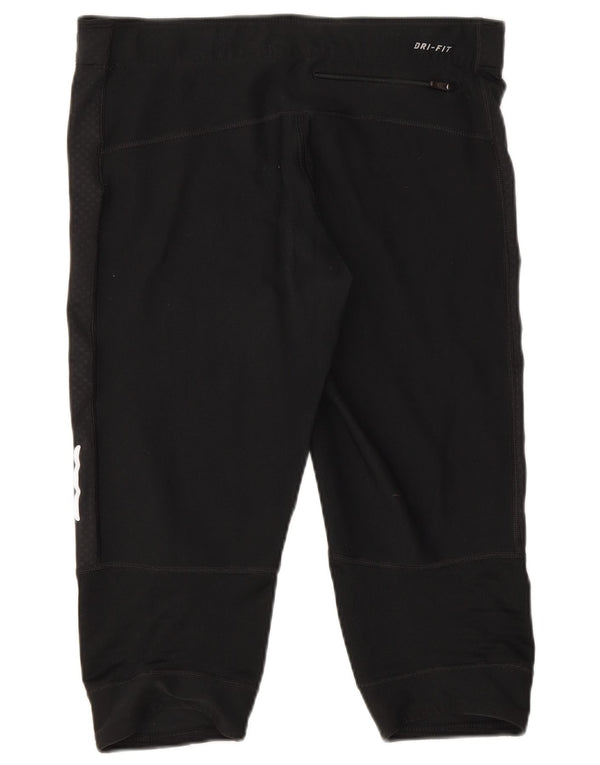 Nike Damen Dri Fit Capri Leggings UK 12 Medium Schwarz