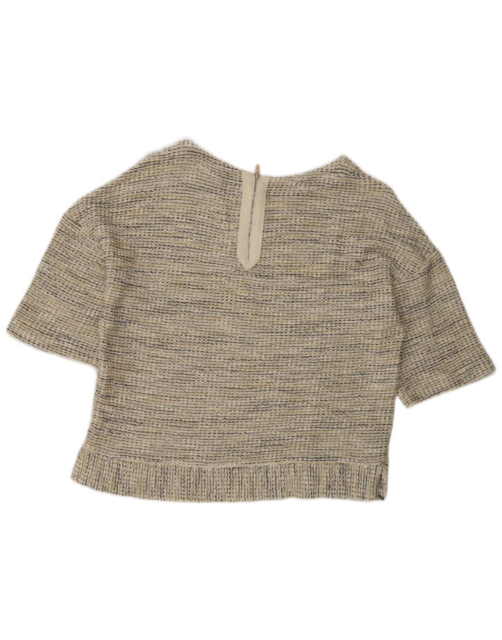 Massimo Dutti Damen Blusenoberteil UK 14 Mittelbeige gestreift