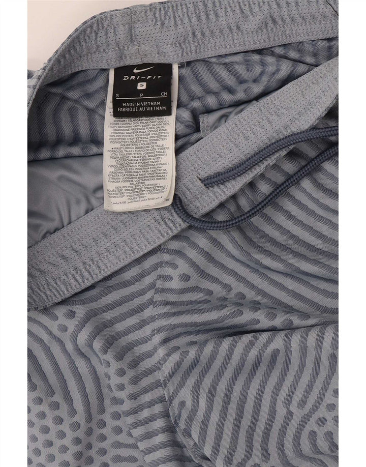 Nike Herren Dri Fit Sportshorts mit abstraktem Muster, Größe S, Blau, Farbblock