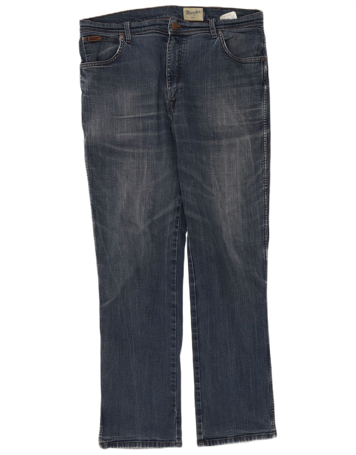 Wrangler Herren Texas Stretch Straight Jeans W38 L34 Blaue Baumwolle
