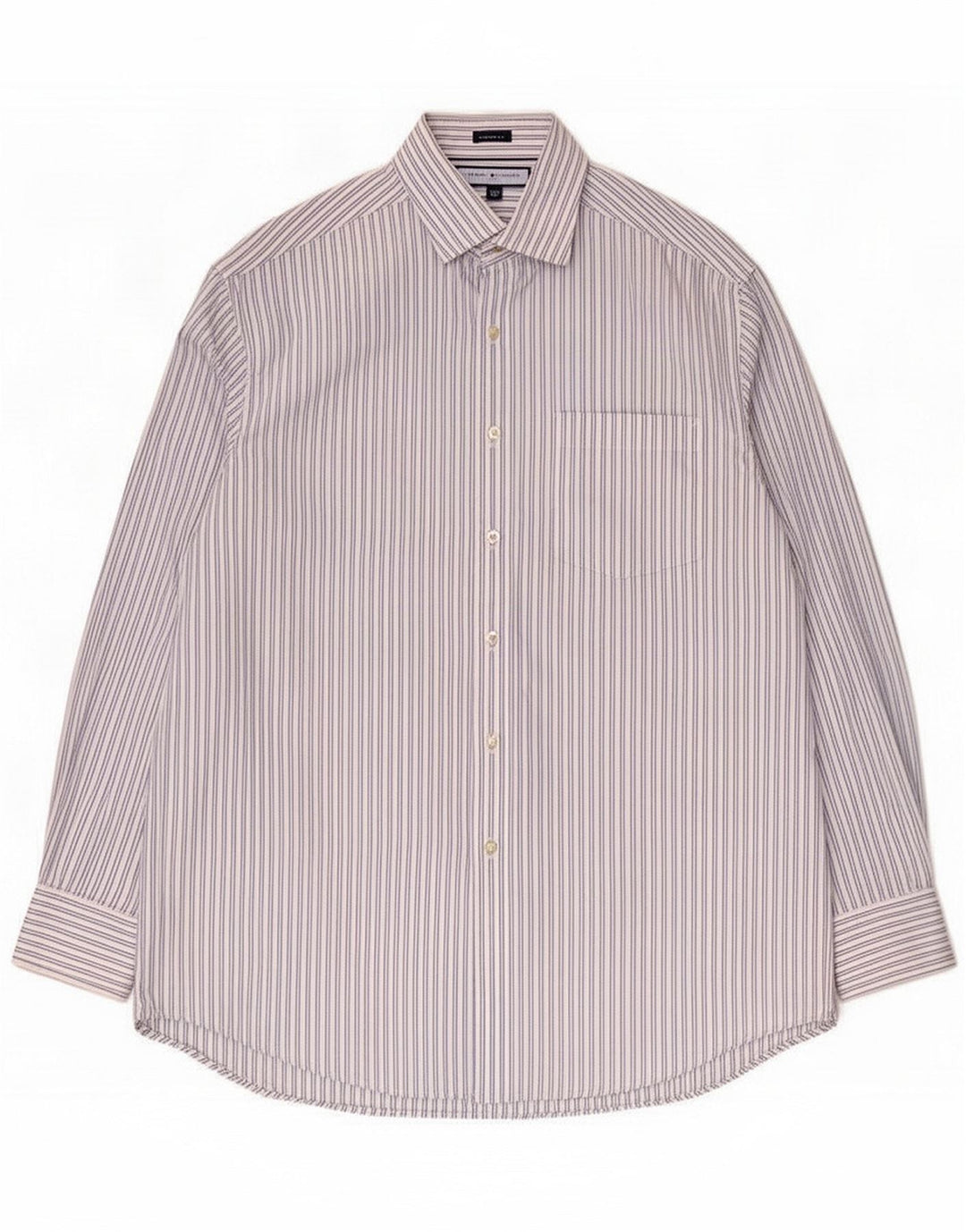 Tommy Hilfiger Herren-Hemd mit normaler Passform, mittelblau gestreift, Baumwolle