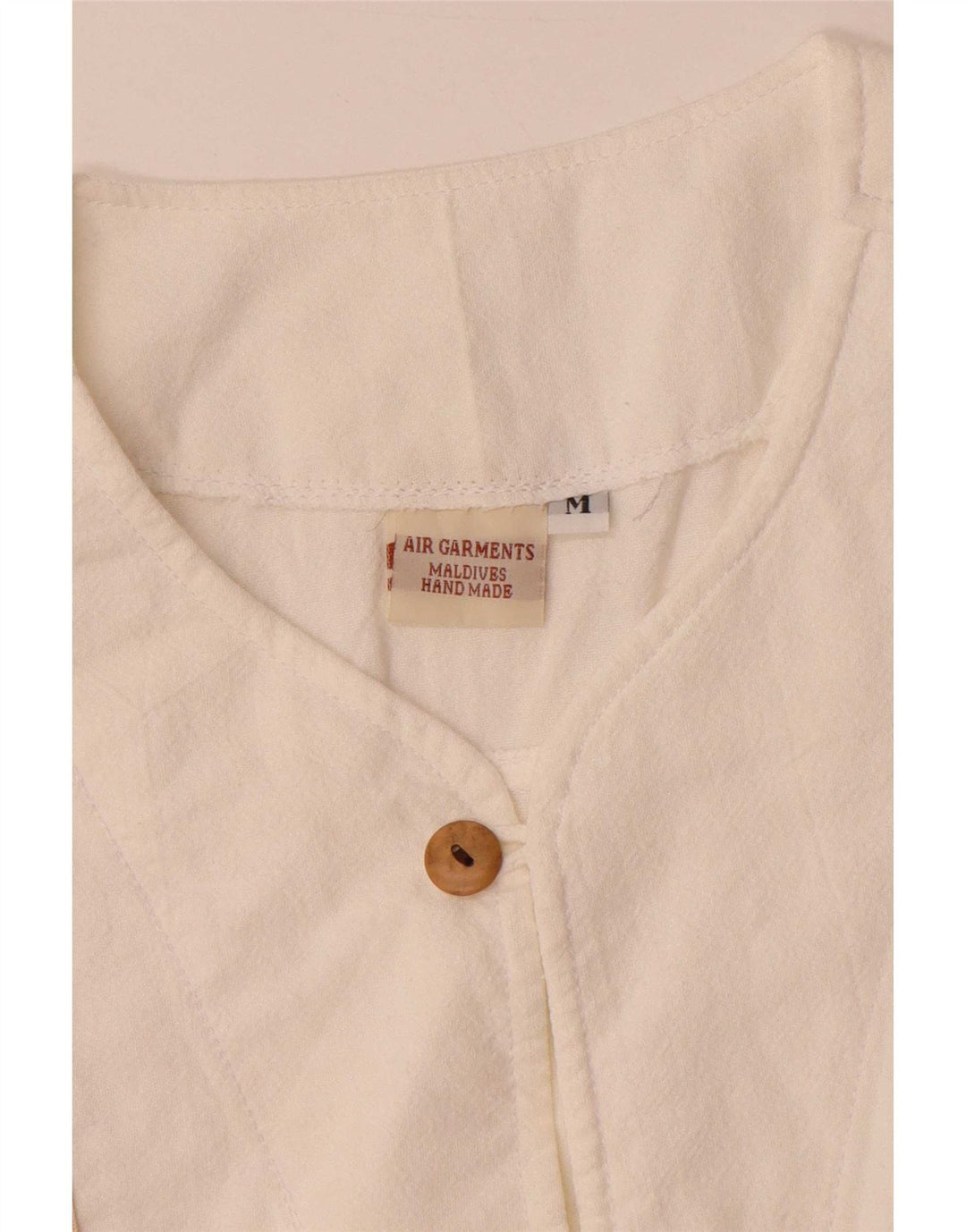 Vintage Herren handgemachtes Kurzarm-Pullovershirt Mittelweiß Geometrisch