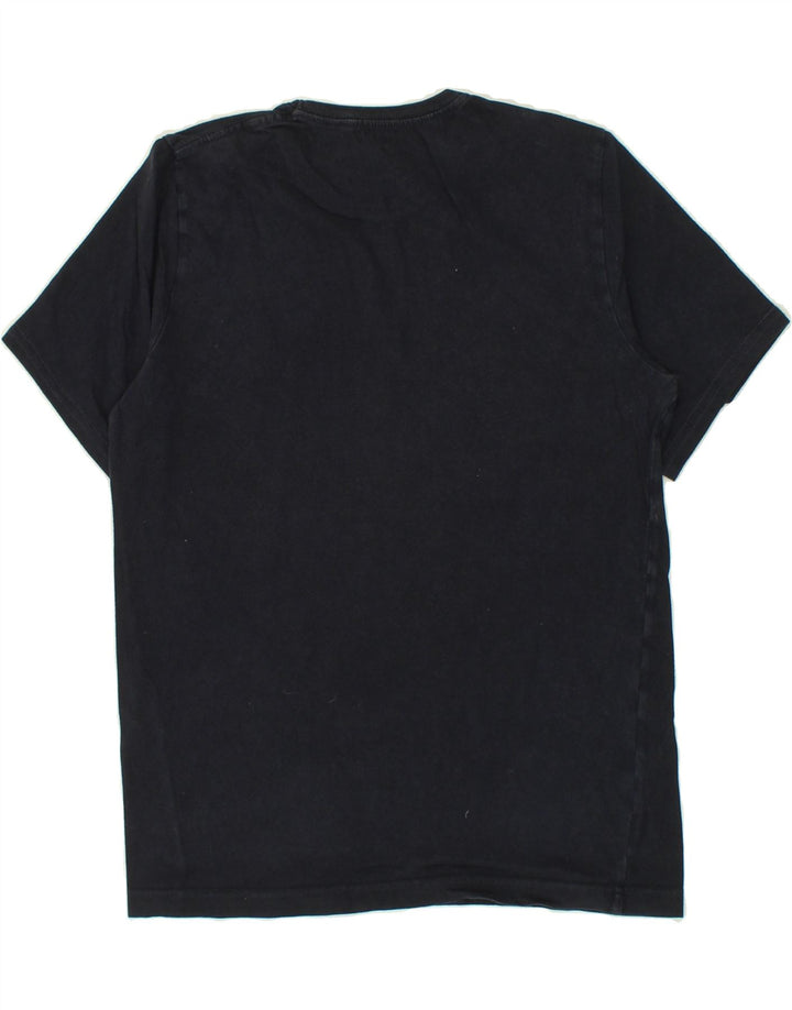 JULES Mens Graphic T-Shirt Top Medium Navy Blue Cotton Vintage Jules and Second-Hand Jules from Messina Hembry 