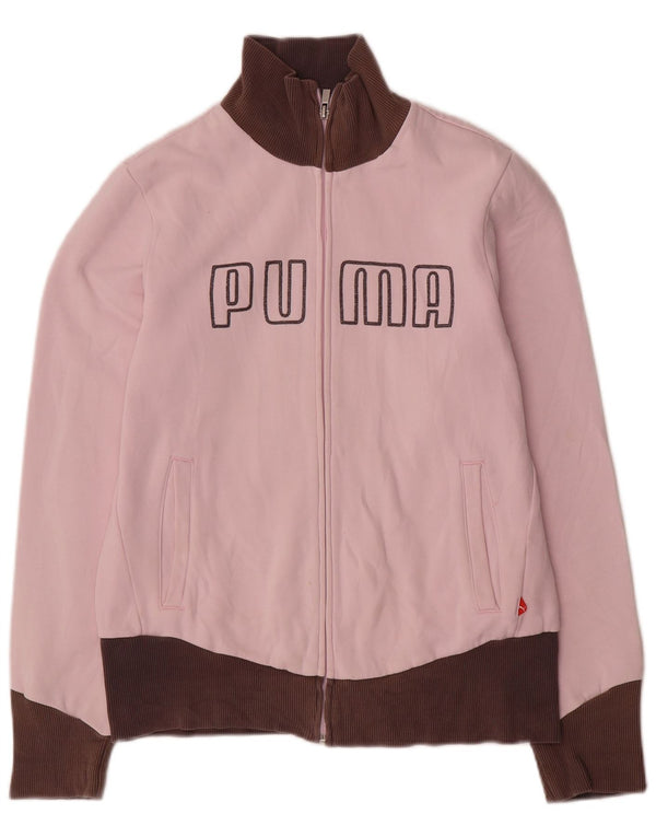 Puma Womens Graphic Trainingsanzug Top Jacke UK 14 Large Pink Colourblock