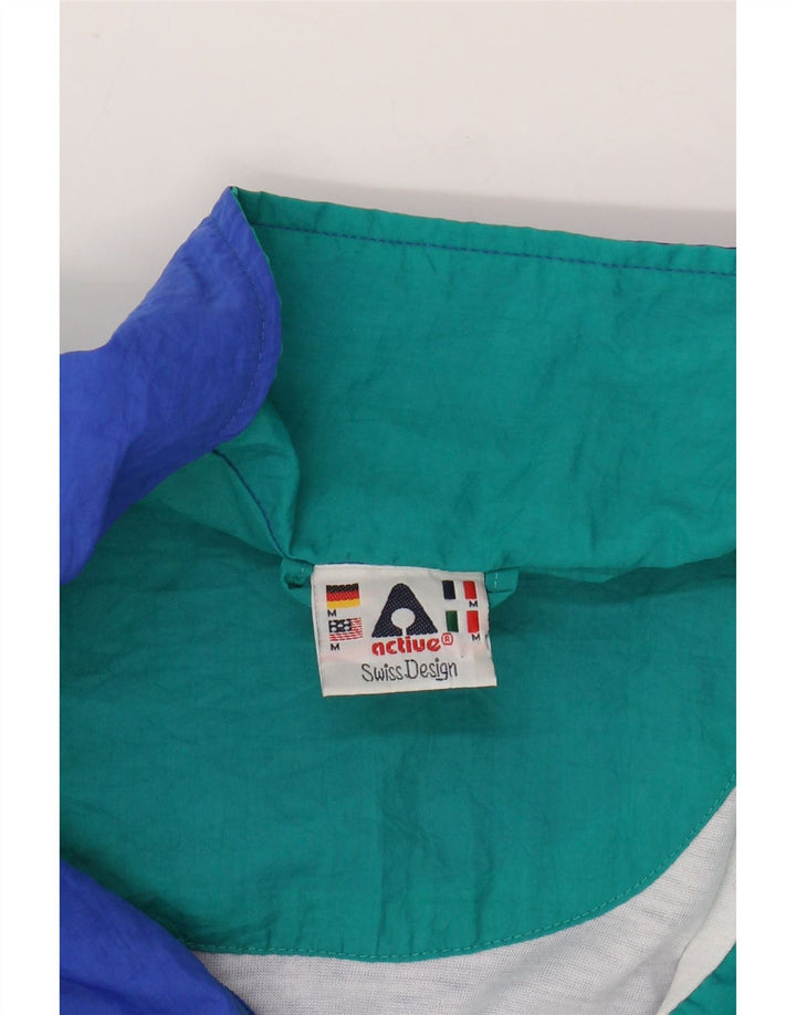 ACTIVE Herren-Trainingsanzugoberteil aus mittelblauem Colourblock-Polyester