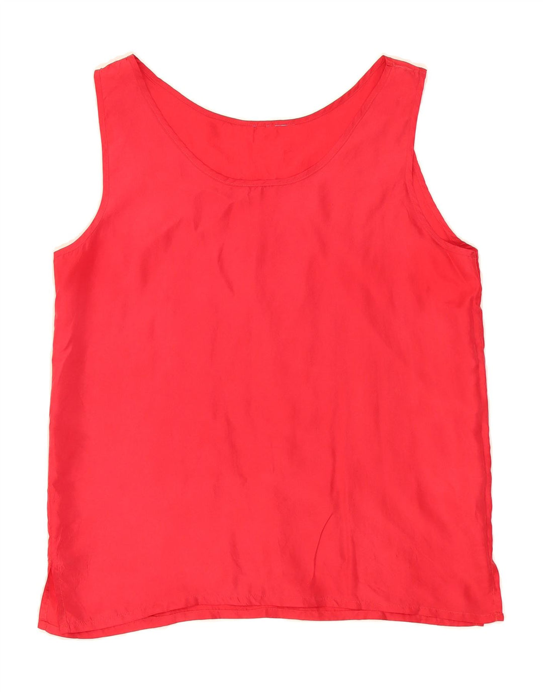 VINTAGE Womens Sleeveless Blouse Top UK 14 Medium Red Silk Vintage Vintage and Second-Hand Vintage from Messina Hembry 