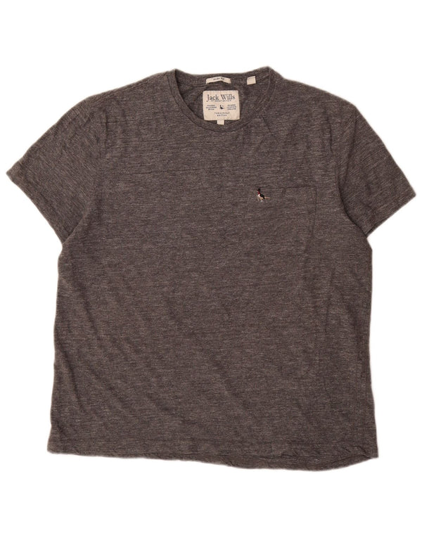 Jack Wills Herren-T-Shirt mit schmaler Passform, 2XL, graue Baumwolle