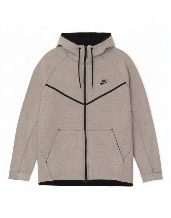 Nike Herren-Kapuzenpullover mit Reißverschluss, XL, graue Baumwolle