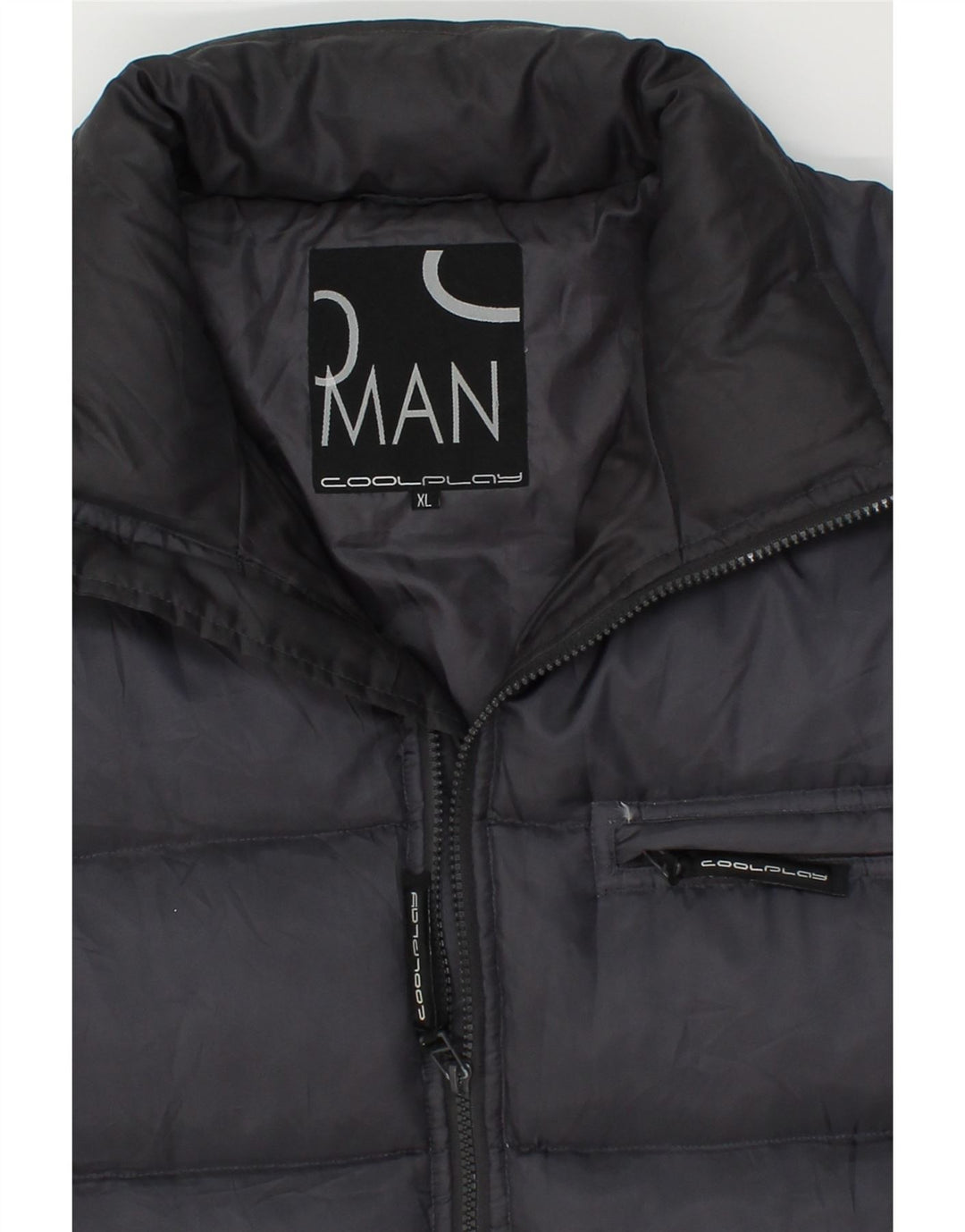 VINTAGE Mens Padded Jacket UK 42 XL Grey Polyester Vintage Vintage and Second-Hand Vintage from Messina Hembry 