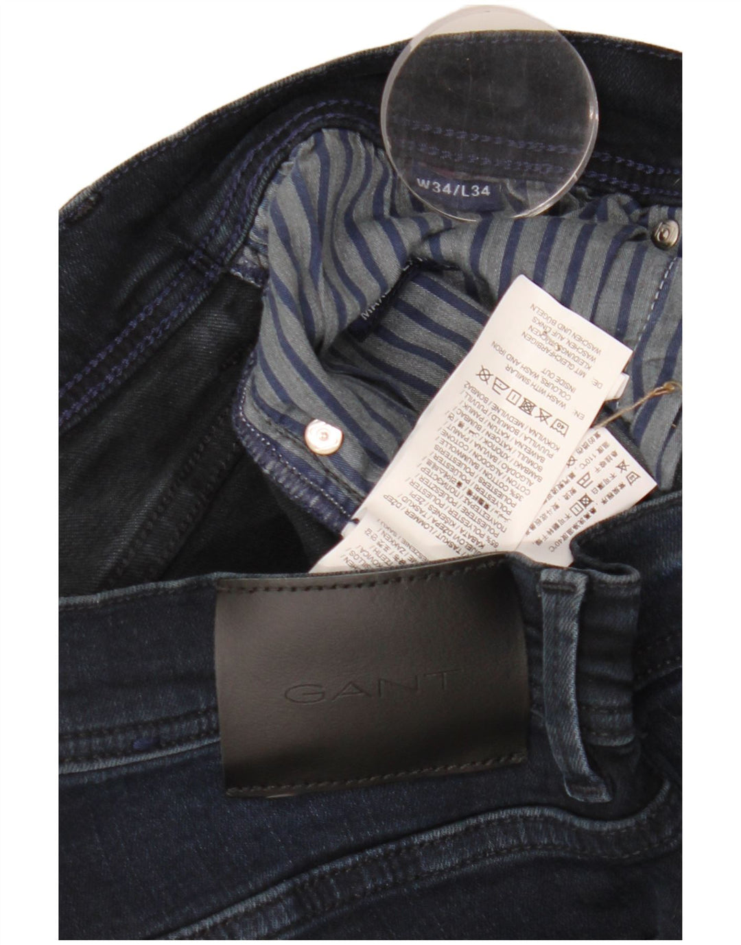 Gant Herren Slim Jeans W34 L34 Marineblaue Baumwolle