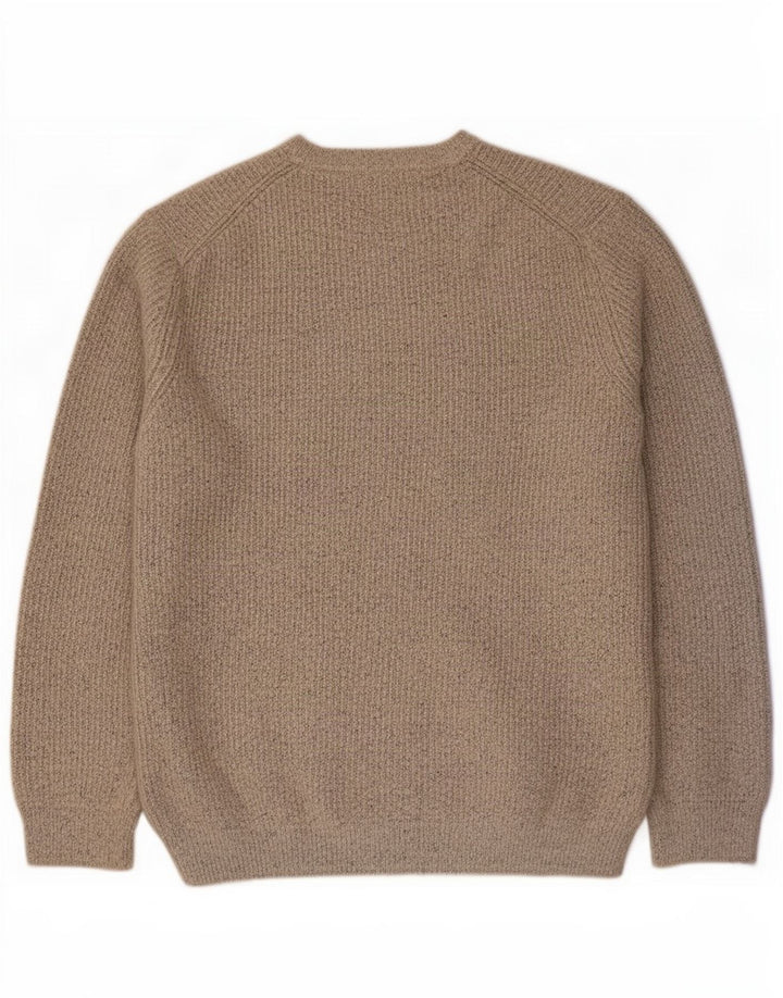 Marks & Spencer Herren-Pullover mit Rundhalsausschnitt, groß, grau meliert, Polyamid