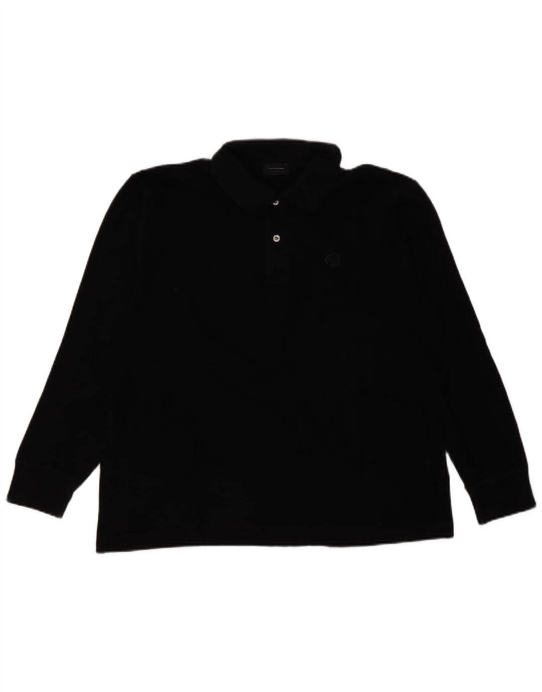 Sergio Tacchini Herren Langarm-Poloshirt IT 50 Mittelschwarze Baumwolle