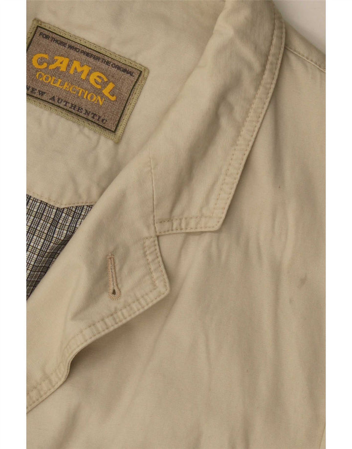 Camel Active Herren-Blazer mit 3 Knöpfen, Gr. 40, Größe L, Beige, Baumwolle