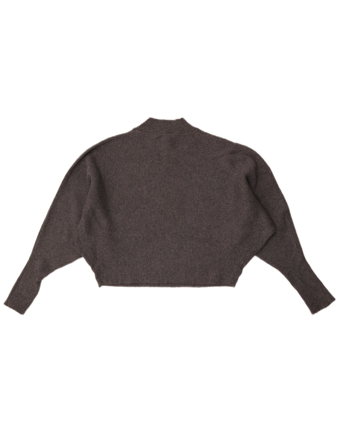Zara Damen Batwing Crop Rollkragenpullover Pullover UK 14 Mittelgrau