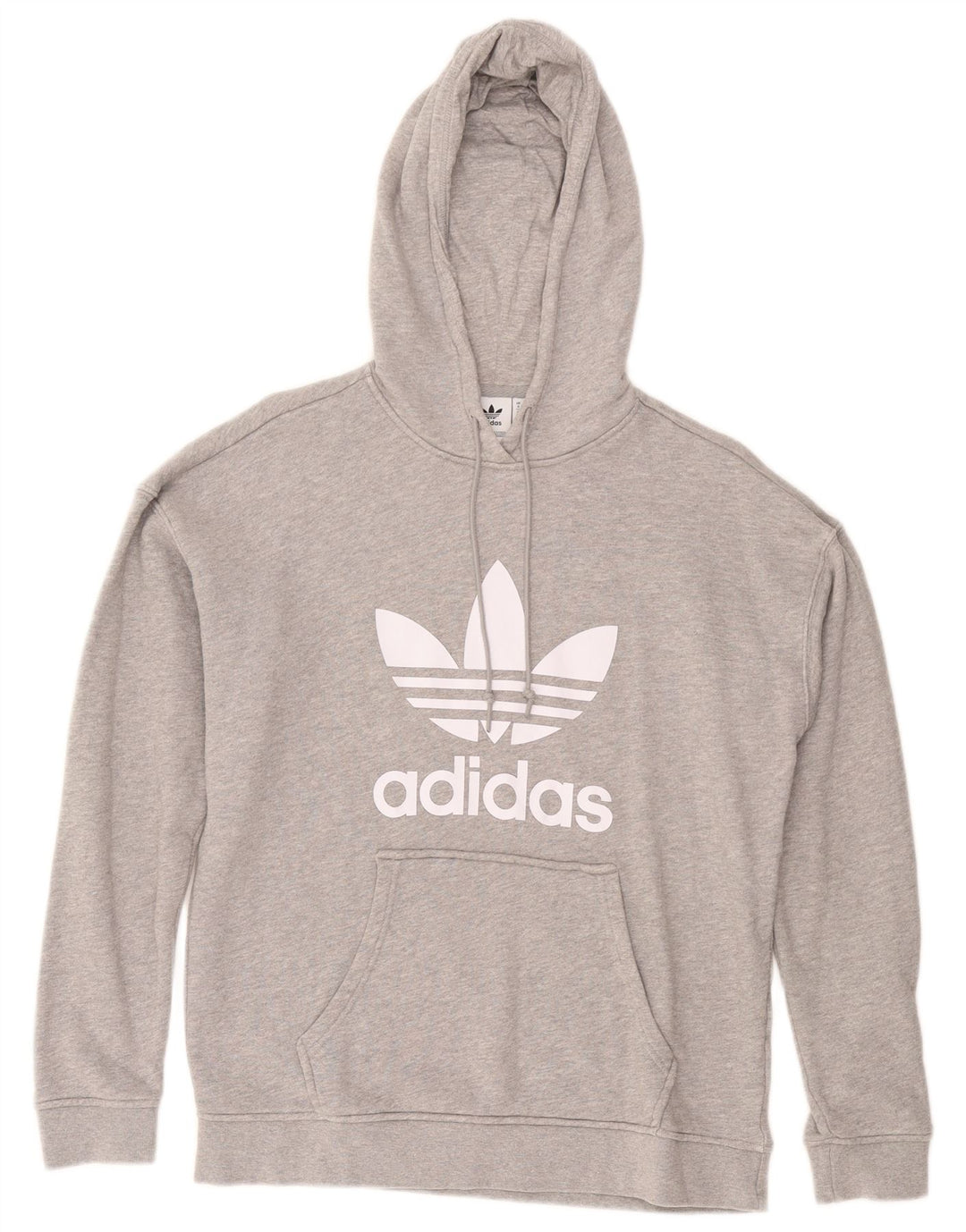 ADIDAS Damen-Pullover mit übergroßem grafischem Kapuzenpullover, Gr. 8, Größe S, Grau, Baumwolle