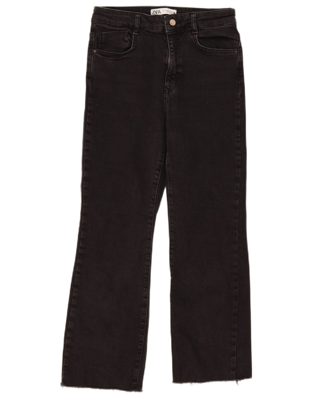 Zara Damen Straight Jeans EU 38 Small W28 L26 Schwarz