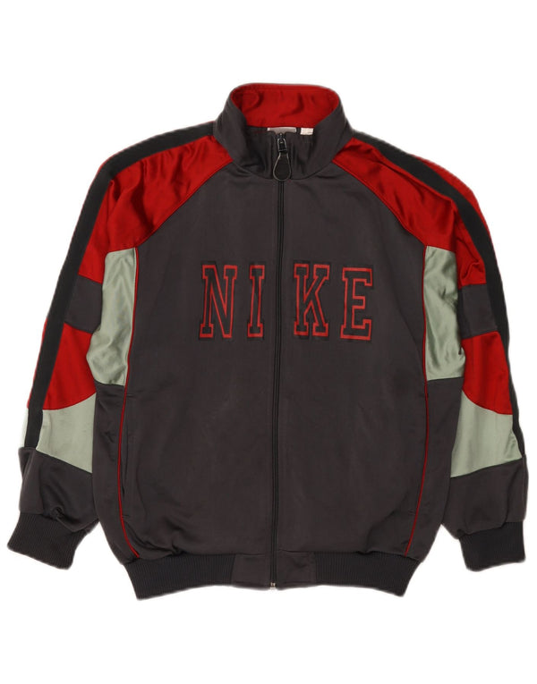 Nike Jungen-Trainingsanzugoberteil mit Grafik, 10–11 Jahre, Mittelgrau, Farbblock