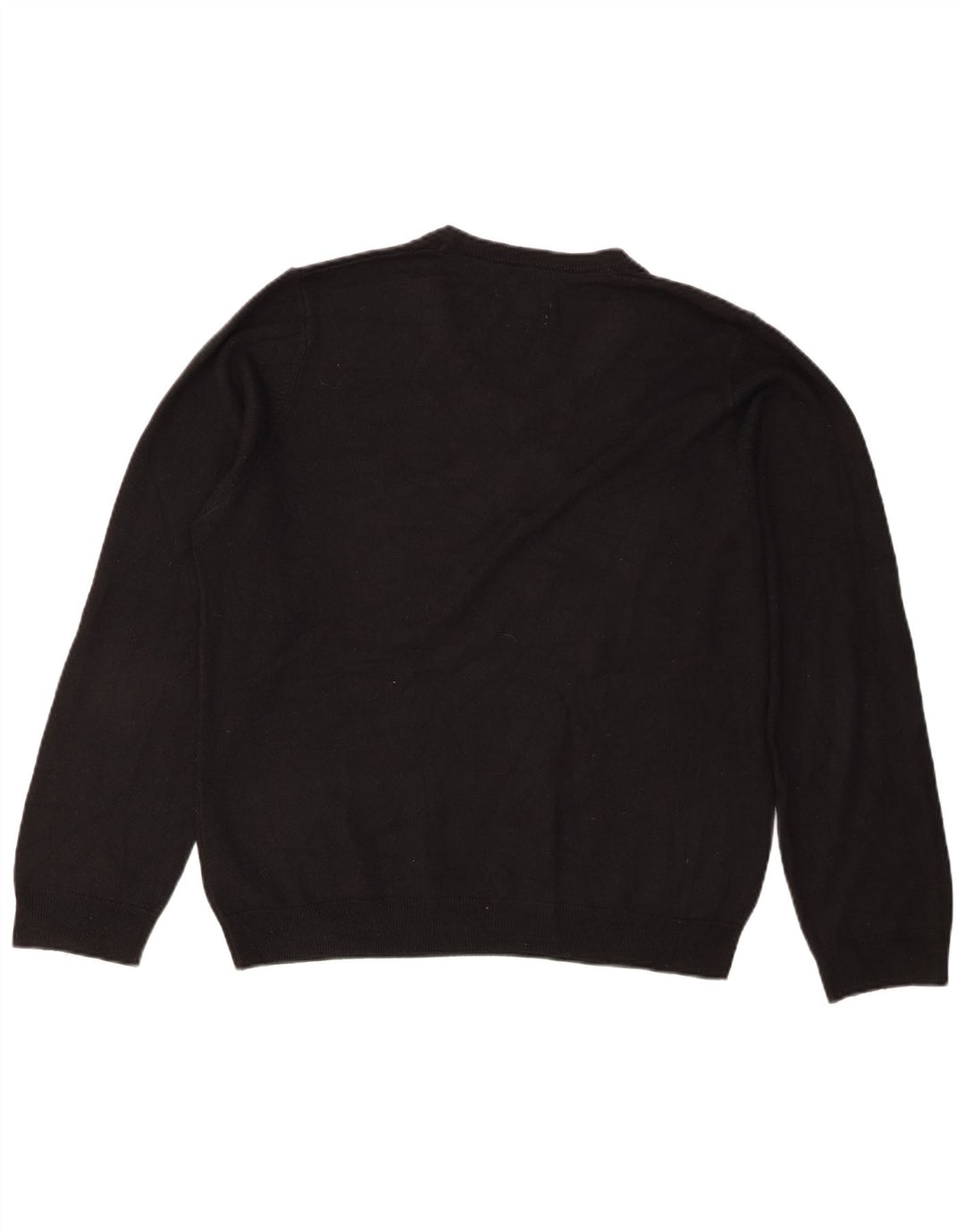 Marks & Spencer Herren-Pullover mit normaler Passform und V-Ausschnitt, Größe L, aus schwarzem Acryl
