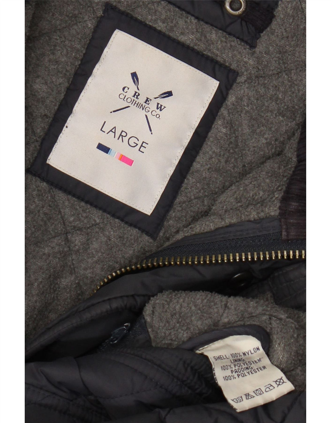 Crew Clothing Herren Steppjacke UK 40 Large Marineblaues Nylon