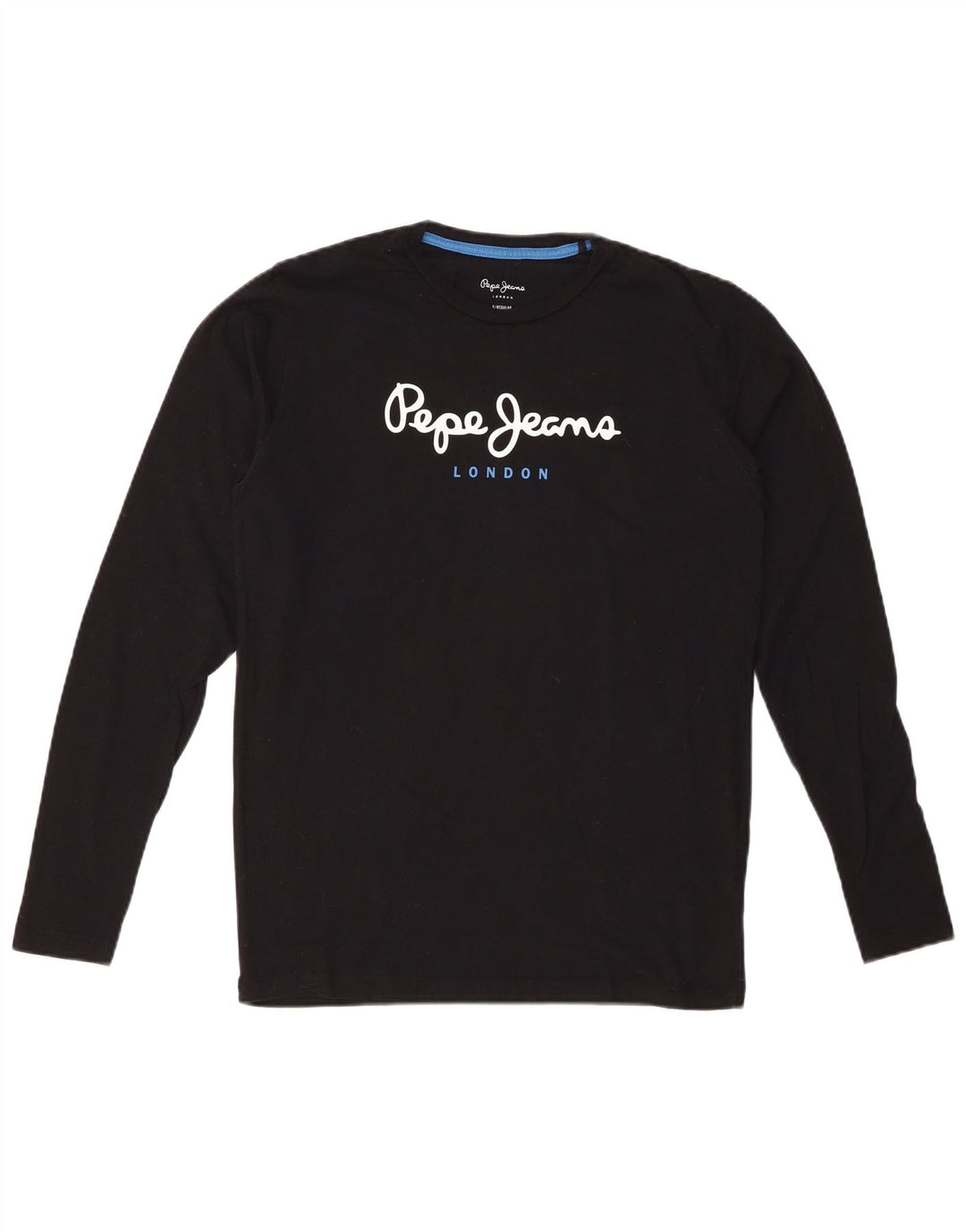 PEPE JEANS Herren-Grafik-Top, langärmelig, Größe S, Schwarz