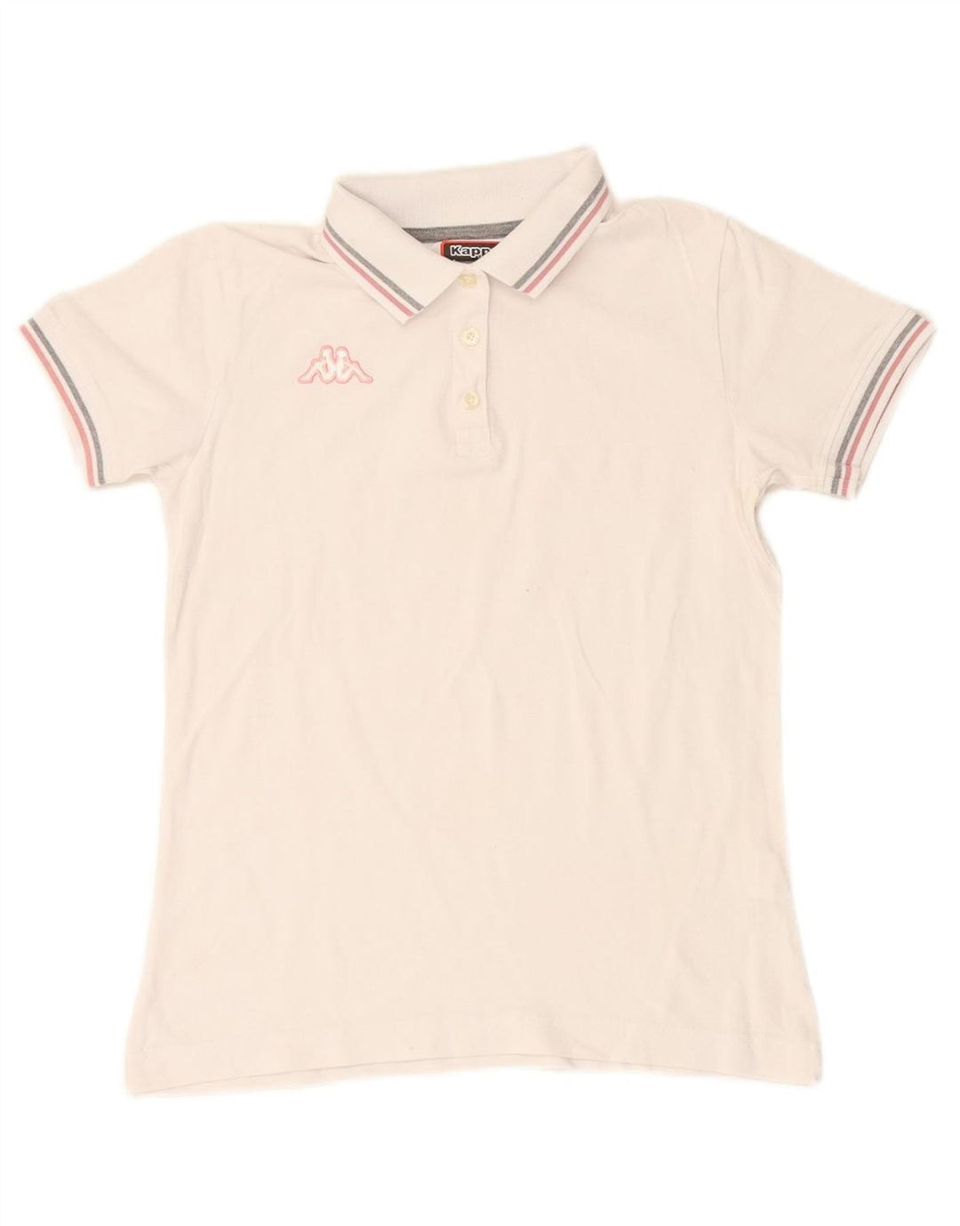 KAPPA Womens Polo Shirt UK 14 Large White Cotton