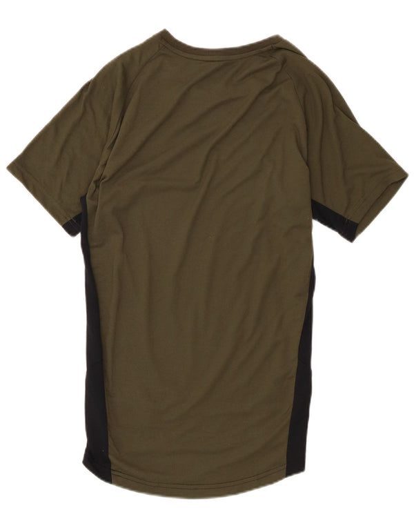 Puma Herren T-Shirt Top Small Khaki Colourblock Polyester