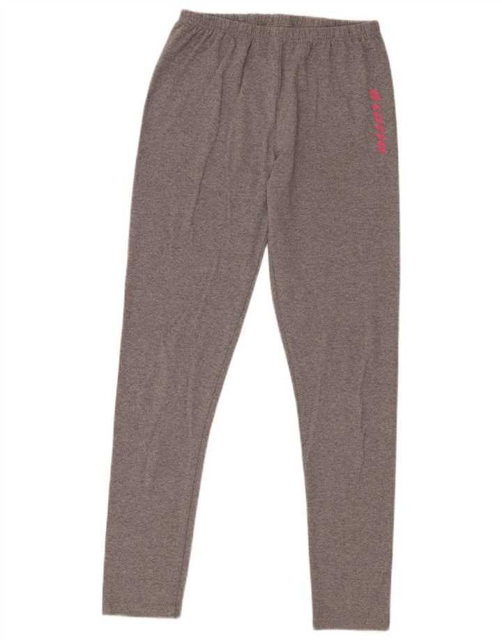 Lotto Damen Grafik-Leggings UK 12 Mittelgraue Baumwolle