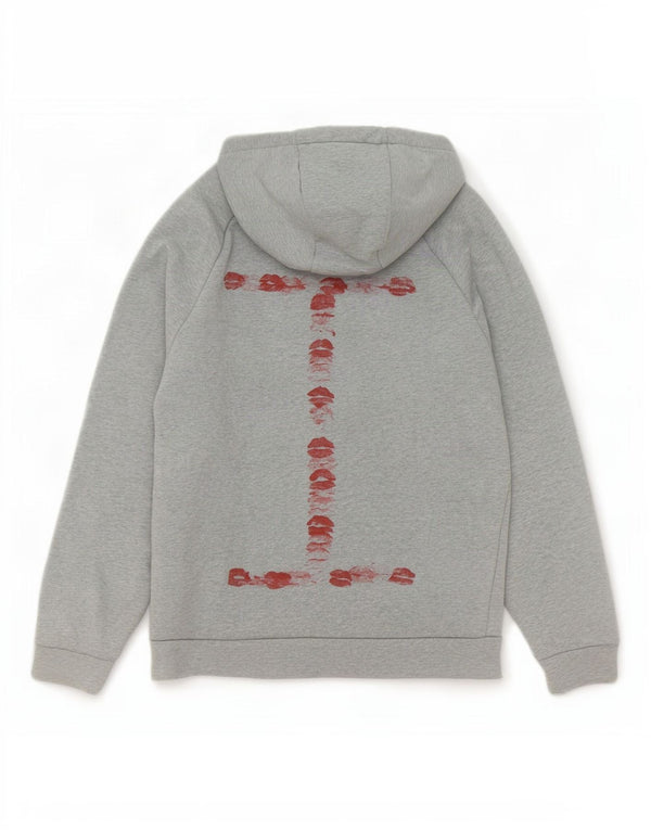 Nike Herren-Kapuzenpullover mit Grafik, klein, grau gefleckte Baumwolle
