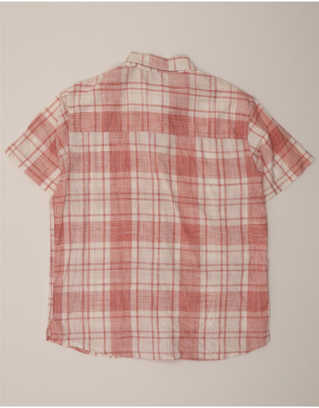 Mountain Warehouse Herren-Kurzarmhemd XL aus rosa karierter Baumwolle