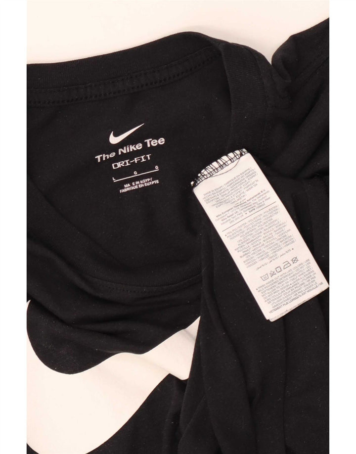 Nike Herren Dri Fit Graphic T-Shirt Top Large Schwarz Polyester