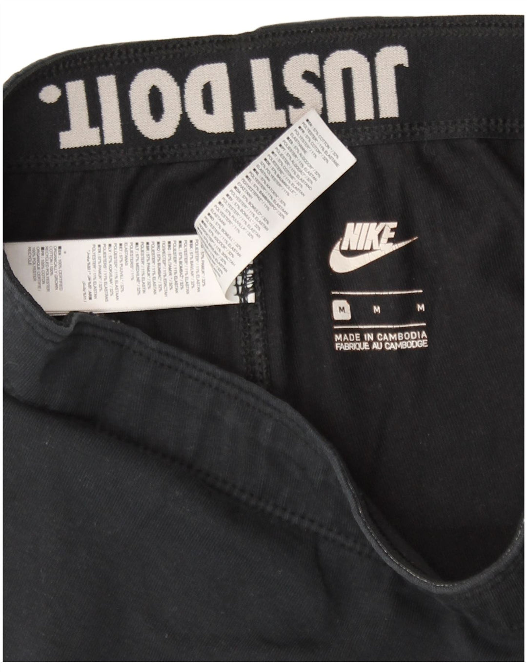 Nike Womens Graphic Leggings UK 12 Mittelschwarze Baumwolle