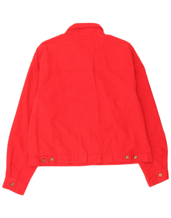 Cristopher & Banks Damen Bomberjacke UK 16 Großes rotes Leinen