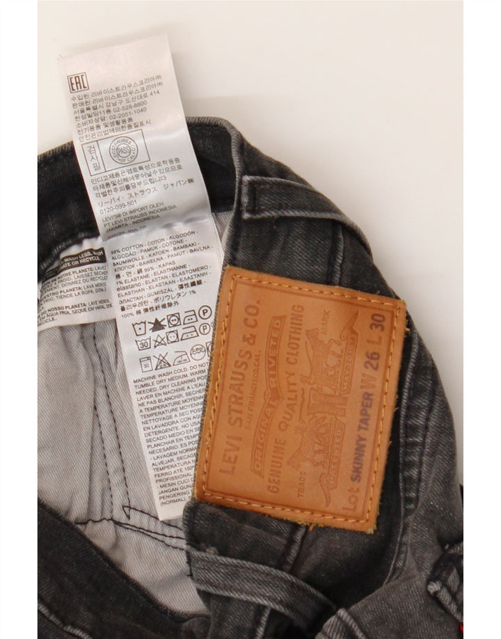 LEVI'S Herren Skinny Tapered Jeans W26 L30 Graue Baumwolle