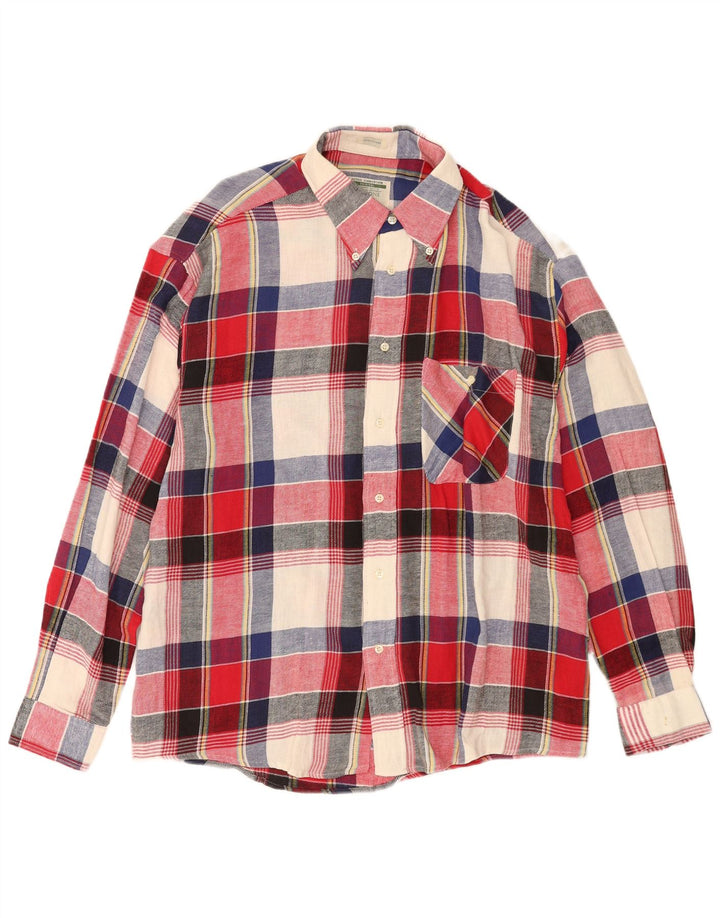 Vintage Herren Flanellhemd XL Mehrfarbig kariert Baumwolle